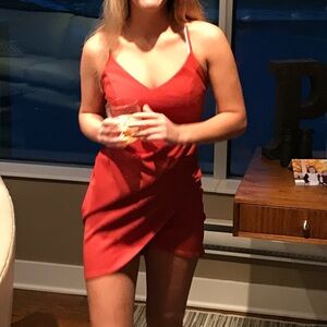 Lulu's Elegant Rust Dress